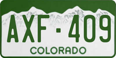 CO license plate AXF409