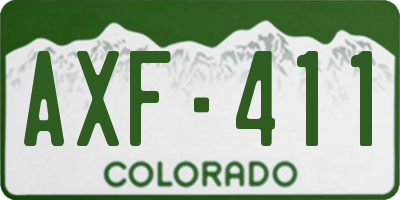 CO license plate AXF411