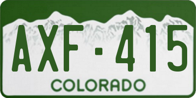 CO license plate AXF415