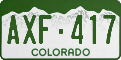 CO license plate AXF417
