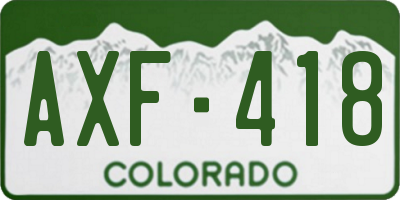 CO license plate AXF418