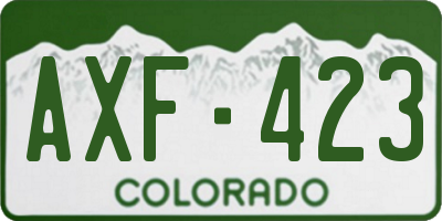 CO license plate AXF423