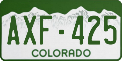 CO license plate AXF425