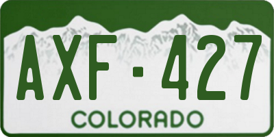 CO license plate AXF427