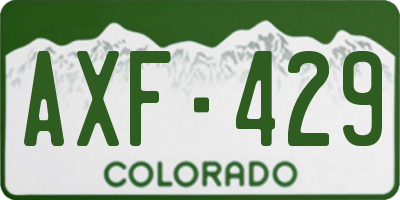 CO license plate AXF429