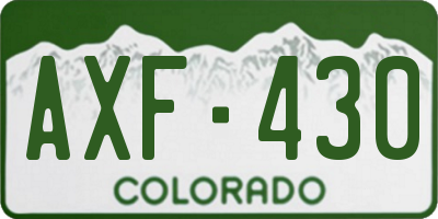 CO license plate AXF430