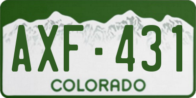CO license plate AXF431