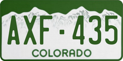 CO license plate AXF435