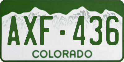 CO license plate AXF436