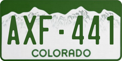 CO license plate AXF441