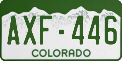 CO license plate AXF446
