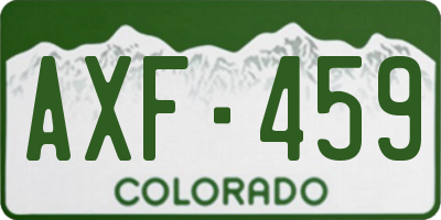 CO license plate AXF459