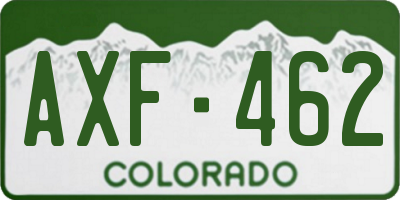 CO license plate AXF462