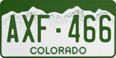 CO license plate AXF466