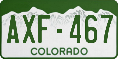 CO license plate AXF467