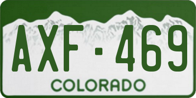 CO license plate AXF469