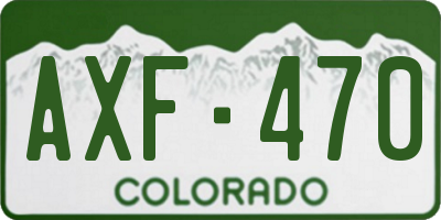 CO license plate AXF470