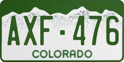 CO license plate AXF476