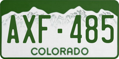 CO license plate AXF485