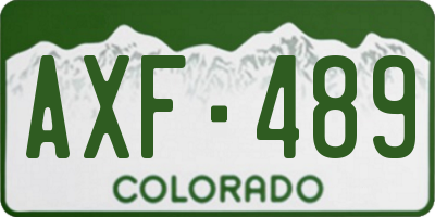 CO license plate AXF489