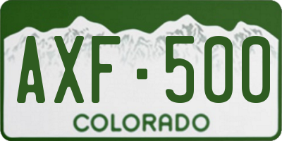 CO license plate AXF500