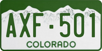CO license plate AXF501