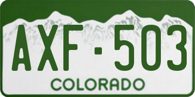 CO license plate AXF503