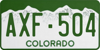 CO license plate AXF504