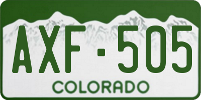 CO license plate AXF505