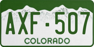 CO license plate AXF507