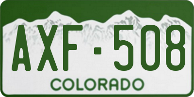 CO license plate AXF508