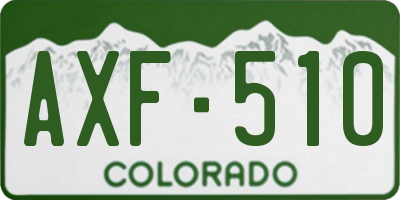 CO license plate AXF510