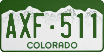 CO license plate AXF511