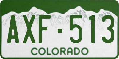 CO license plate AXF513