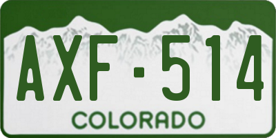CO license plate AXF514