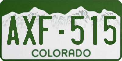 CO license plate AXF515