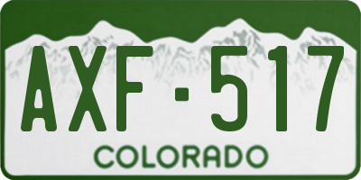 CO license plate AXF517