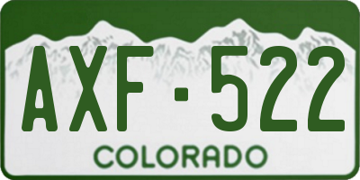 CO license plate AXF522