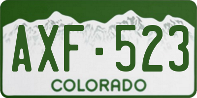 CO license plate AXF523