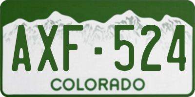 CO license plate AXF524
