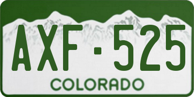 CO license plate AXF525