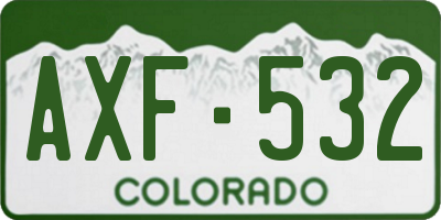 CO license plate AXF532