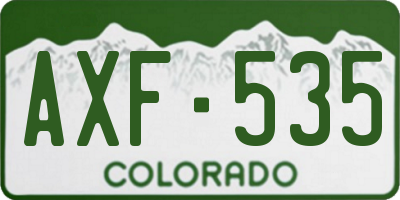 CO license plate AXF535