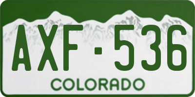 CO license plate AXF536