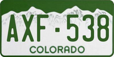CO license plate AXF538
