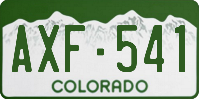 CO license plate AXF541