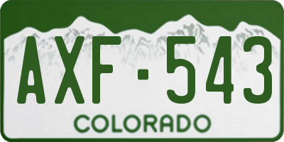 CO license plate AXF543