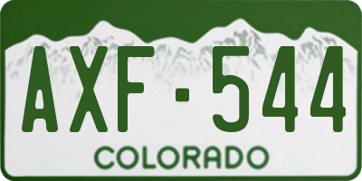 CO license plate AXF544