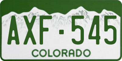 CO license plate AXF545