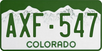 CO license plate AXF547